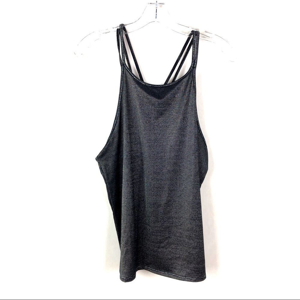 GAP fit black silver metallic tank top - Picture 1 of 8